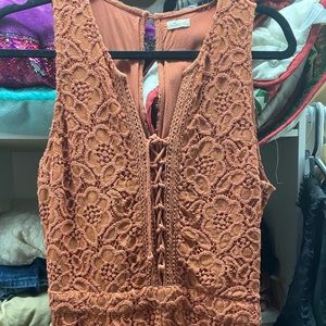 Hollister Orange Lace Romper